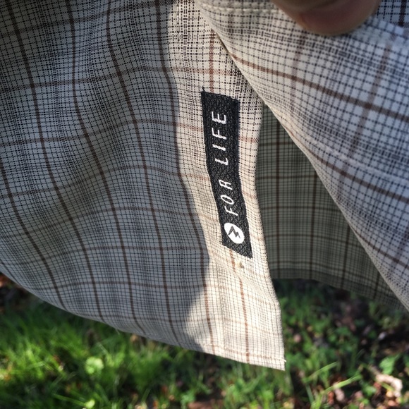 SOLD Marmot Plaid Short Sleeve Button Down Shirt LG EUC - Picture 7 of 8